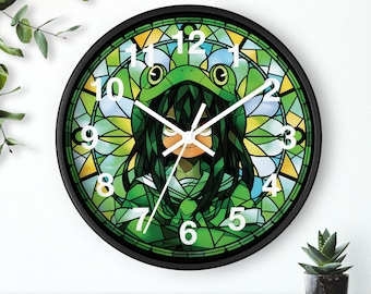 Anime Wall Clock black base, Japanese Anime Clock, Manga Decor, Otaku Gift, Geek Room Decor