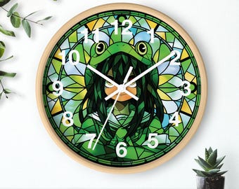 Anime Wall Clock wood base, Japanese Anime Clock, Manga Decor, Otaku Gift, Geek Room Decor