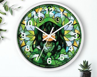 Anime Wall Clock white base, Japanese Anime Clock, Manga Decor, Otaku Gift, Geek Room Decor