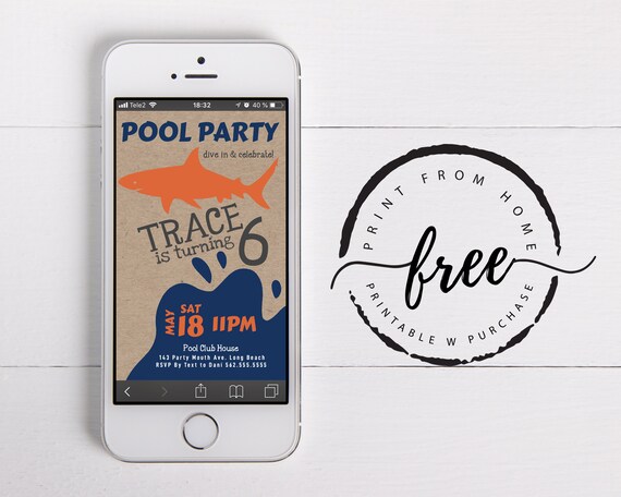 text message pool party invitation for boys shark birthday free text message birthday invitations