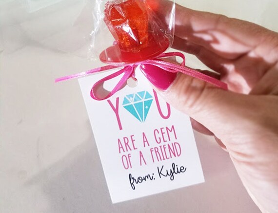 You Are A Gem of A Friend Valentine | Valentine Cookie Tags | Kids Valentine Cards | DIY Valentines Il_570xn