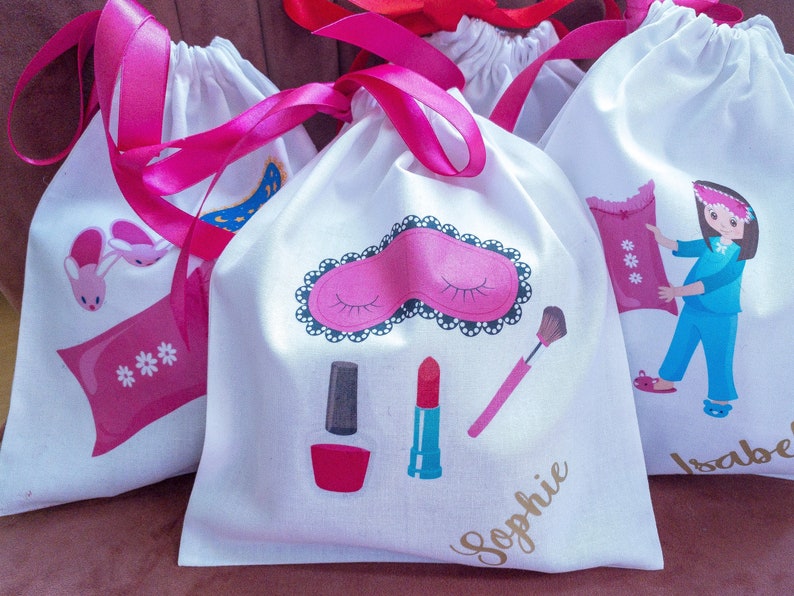 Party Bags Personalised Cloth pamper Party or Sleepover Etsy UK