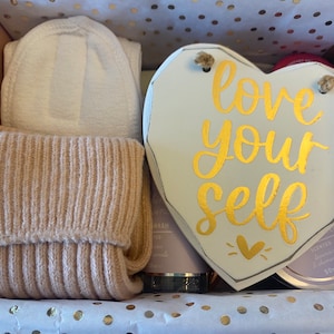 Self Care Gift Box, Spa Pamper box. Care package gift for her, presented in beautiful rose gold box, with ribbon tie.