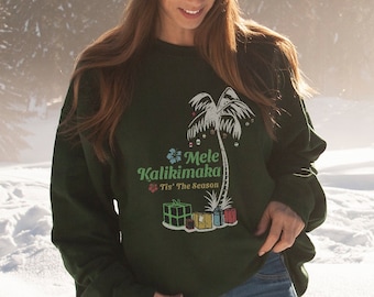 Mele Kalikimaka Christmas Sweatshirt: Hawaiian Holiday Sweater