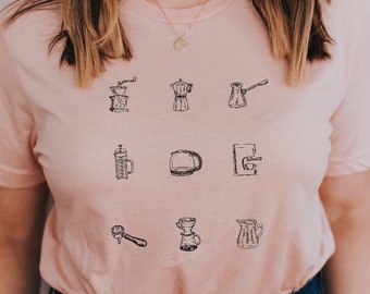 Coffee Lover Shirt: Barista Machines Graphic Tee