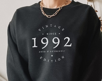 1992 32nd Birthday, Vintage 1992 Crewneck Sweatshirt, Vintage 1992 Sweater, Custom Birthday Year Gift, 1992 Sweatshirt