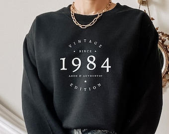1984 Sweatshirt, 41st Birthday Sweatshirt, 1984 Birth Year Number Shirt, Birthday Gift for Women, Birthday Sweatshirt Gift 1984 Top for Her