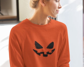 Minimalist Halloween Sweatshirt, Pumpkin Sweatshirt, Halloween Sweatshirt Women, Fall Sweatshirt, Womens Halloween Sweatshirt