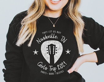 Nashville Girls Trip Sweatshirt: Music City Guitar Tee