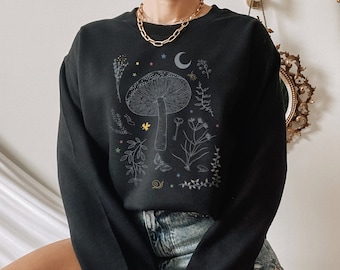 Mushroom Sweatshirt: Botanical Cottagecore Pullover
