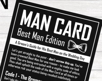 Best Man Proposal Card - Best Man Gift - The Man Card - Groomsmen Proposal Gifts - Gifts for Groomsmen, Groomsmen Proposal Card