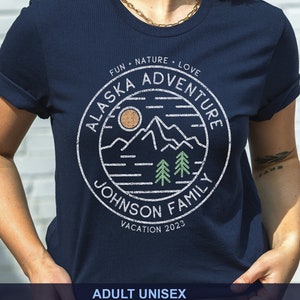 Chemises de famille Alaska, Alaska Trip Tee, chemise de croisière Alaska, chemise Alaska
