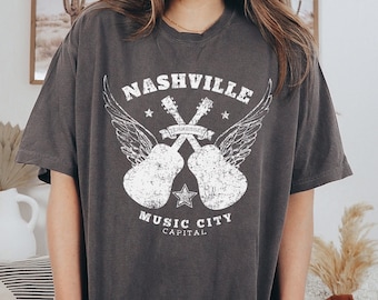 Comfort Colors Nashville Music City T-Shirt: Unisex Cotton Tee