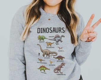 Dinosaur Pocket Sweatshirt: Unisex Jurassic Print Sweater