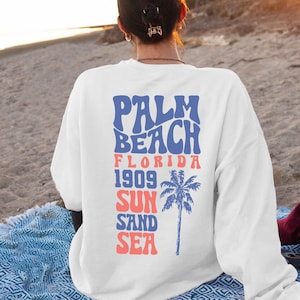 Palm Beach Sweatshirt: Unisex Ocean Beach Hoodie