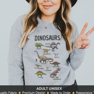 Dinosaur Pocket Sweatshirt: Unisex Jurassic Print Sweater