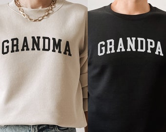 Grandma Sweatshirt , Grandpa Sweatshirt ,  Personalized Grandma Gift ,  Personalized Grandpa Gift , Grandparents Pregnancy Announcement Gift