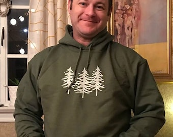 Evergreen Pine Tree Hoodie: Nature Lover's Camping Sweatshirt