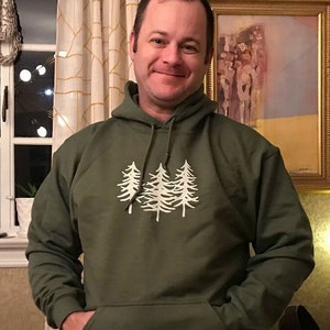 Evergreen Pine Tree Hoodie: Nature Lover&#39;s Camping Sweatshirt