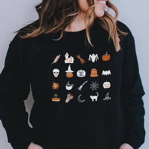 Halloween Doodles Crewneck Sweatshirt: Spooky Season Pullover