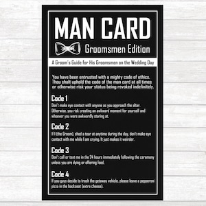 Best Man Proposal Card - Best Man Gift - the Man Card - Groomsmen ...