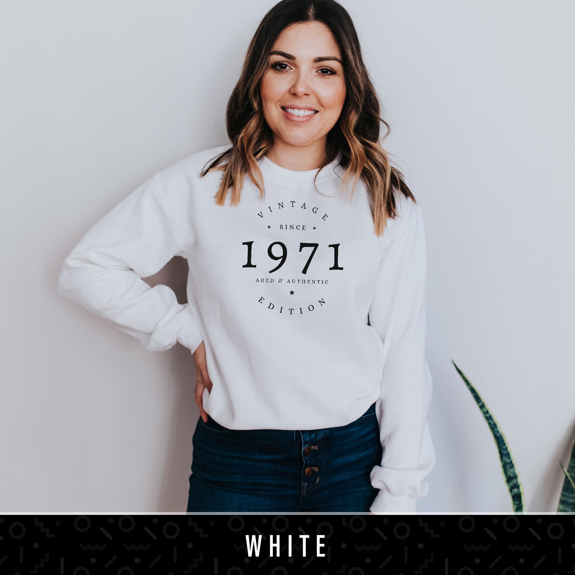 1971 Sweatshirt, 1971 Birthday Year Number Sweater for Women, Cute