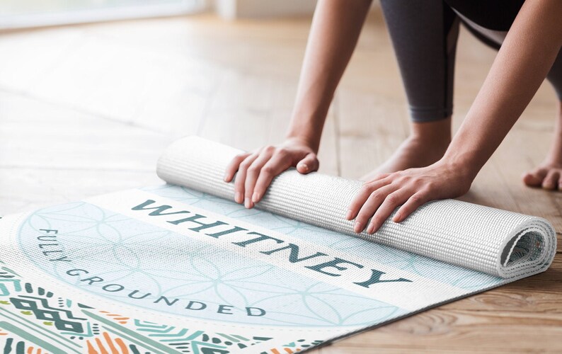 Personalized Yoga Mat - Custom Yoga Mats - Printed Yoga Mat With Name - Personalized Yoga Mat - Yoga Lover Gift - Pilates Yoga Mat - image 1