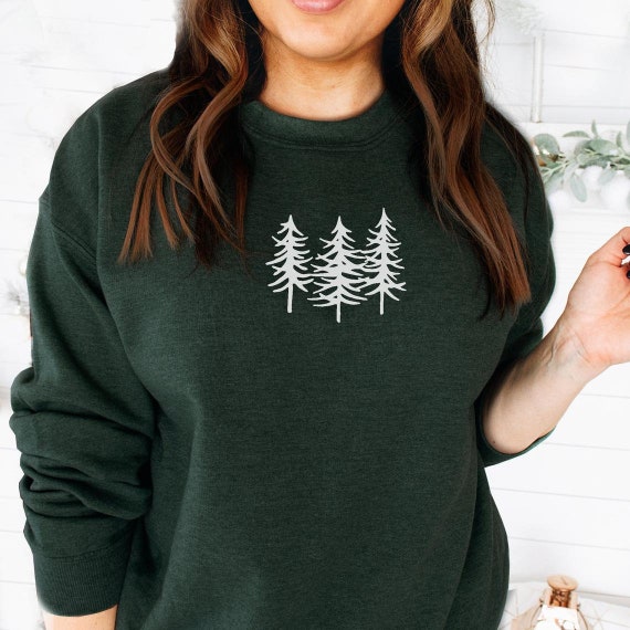 Pine Tree Forest Sweatshirt: Nature Camping Shirt