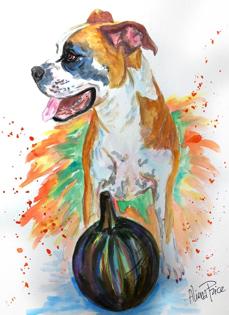 Custom Pet portrait Painting Watercolor Pet Portrait Dog Portrait Custom Pet Painting Custom Dog Portrait Original painting Cat Gift Art