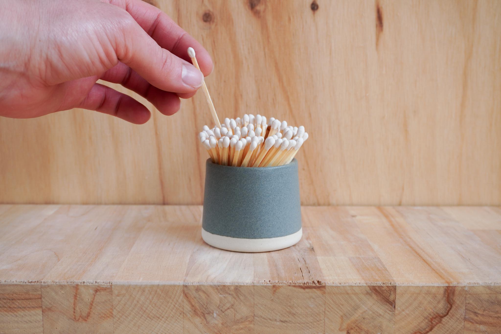 Match Striker in Denim Glaze - Handmade Ceramic Wares From Milwaukee, Wi