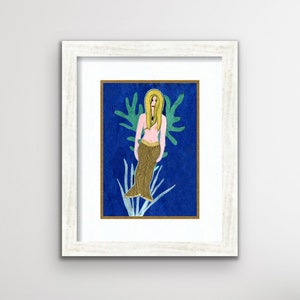 La Sirena Mermaid— Giclee Prints from Hand Cut Paper Collage (Various Sizes)