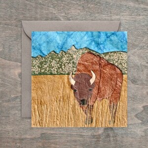 Framable Grüße - Büffel-Heimat auf der Strecke und Western Wildtiere 4 x 4 "Kunstkarten