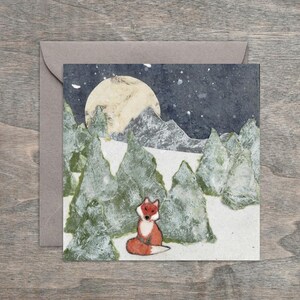 Framable Greetings— Full Moon Foxy & Winter Wildlife 4x4" Art Cards