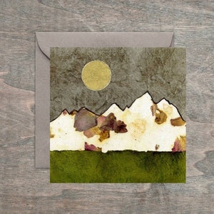Cartes de vœux à encadrer : nuit d'été et style de vie à la montagne Teton, carrés 10 x 10 cm (4 po.)
