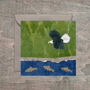 Framable Grüße - Im Flug Weißkopfseeadler-Fischen & Western Wildtier-Kunstkarten