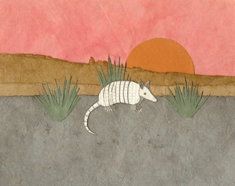 Armadillo Sunset- Giclee Prints in Various Sizes