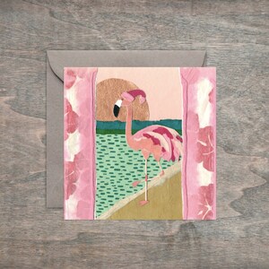Salutations encadrables — Carte d'art carrée 4 x 4" Snow Bird