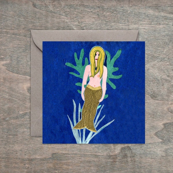 Framable Greetings— La Sirena Mermaid Square 4 x 4" Art Card