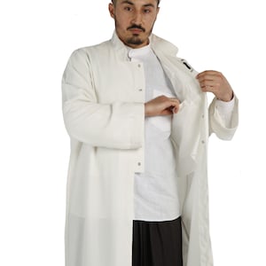 Black or White, Islamic Mens, Galabiyya, Cubbe, Jubbah, islamic wear , Muslim Long Kurta, Muslim Clothes c:11 image 3