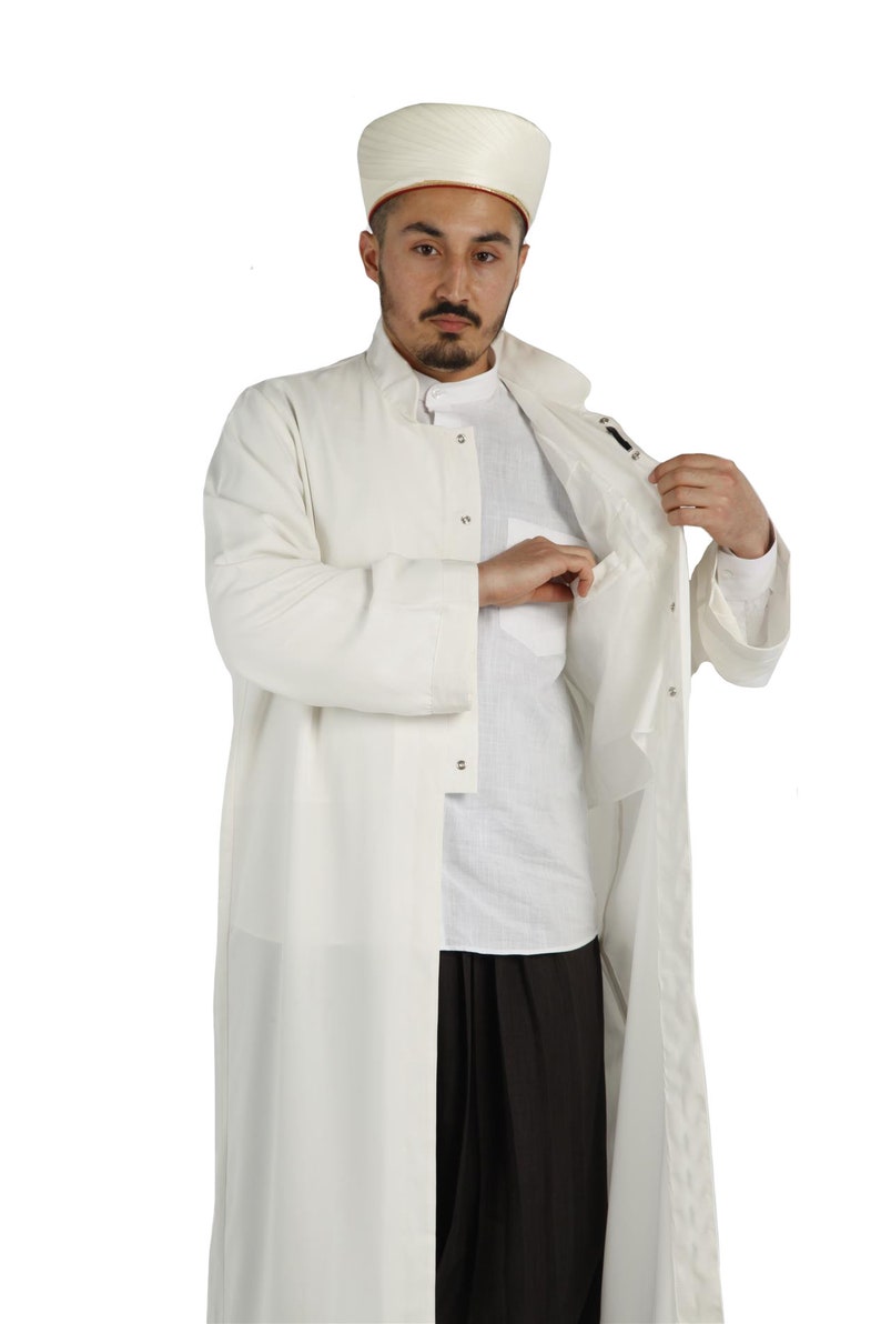 Black or White, Islamic Mens, Galabiyya, Cubbe, Jubbah, islamic wear , Muslim Long Kurta, Muslim Clothes c:11 image 3