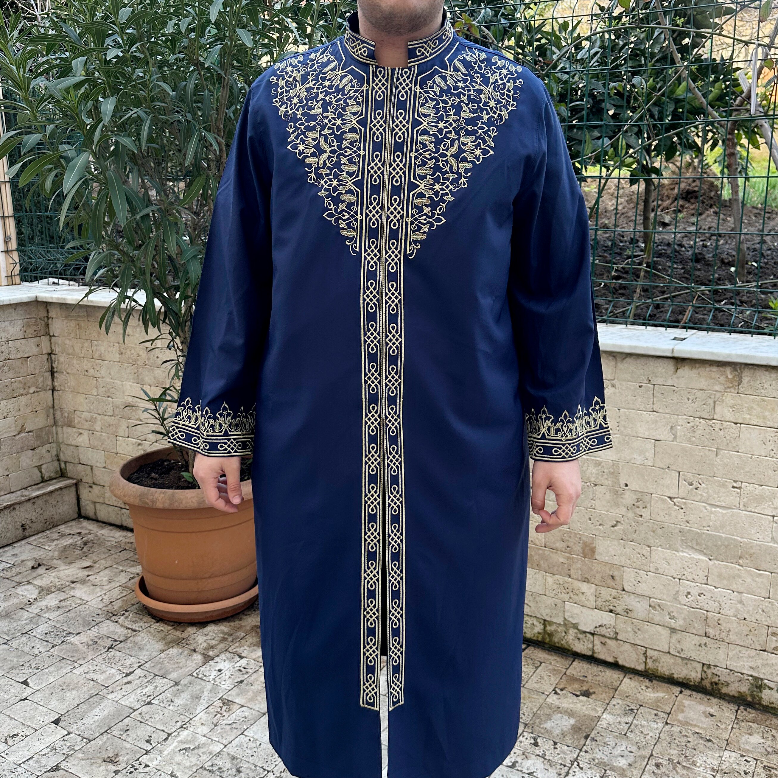 Ropa islamica para hombres Jubbah Kurta larga musulmana Turbante de tunica musulmana Tunica de oracion Harakani Cubbe Punto Jubbah Etsy Mexico
