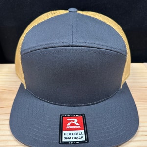 Richardson 168 7 Panel Flat Bill Trucker Hat Multiple Colors Blank