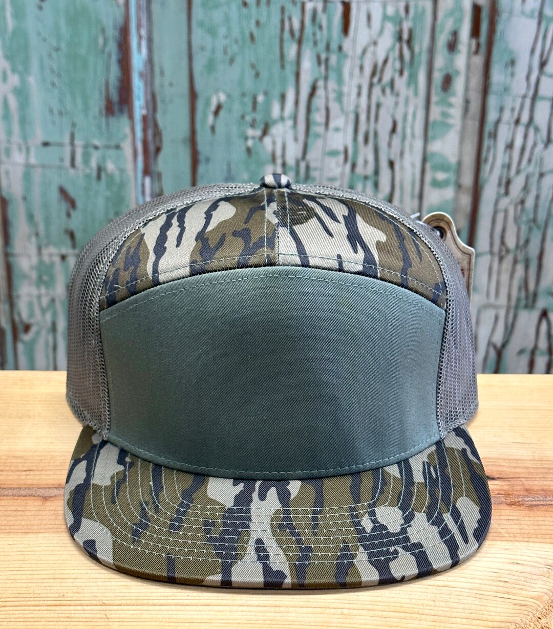 Snapback Half Pipe Grey 7 Panel Trucker Hat, Adjustable For