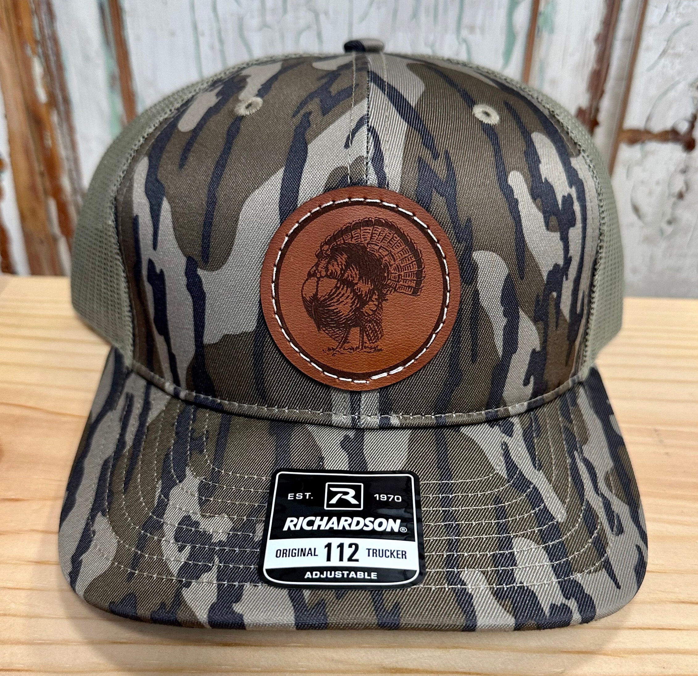 Turkey Strut Leather Patch Trucker Hat Richardson 112 - Etsy