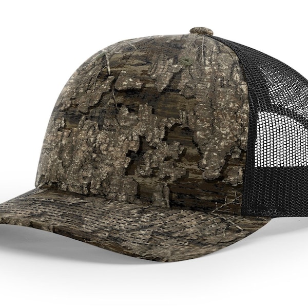 Richardson 112P Trucker Hat Realtree Timber/Black Blank