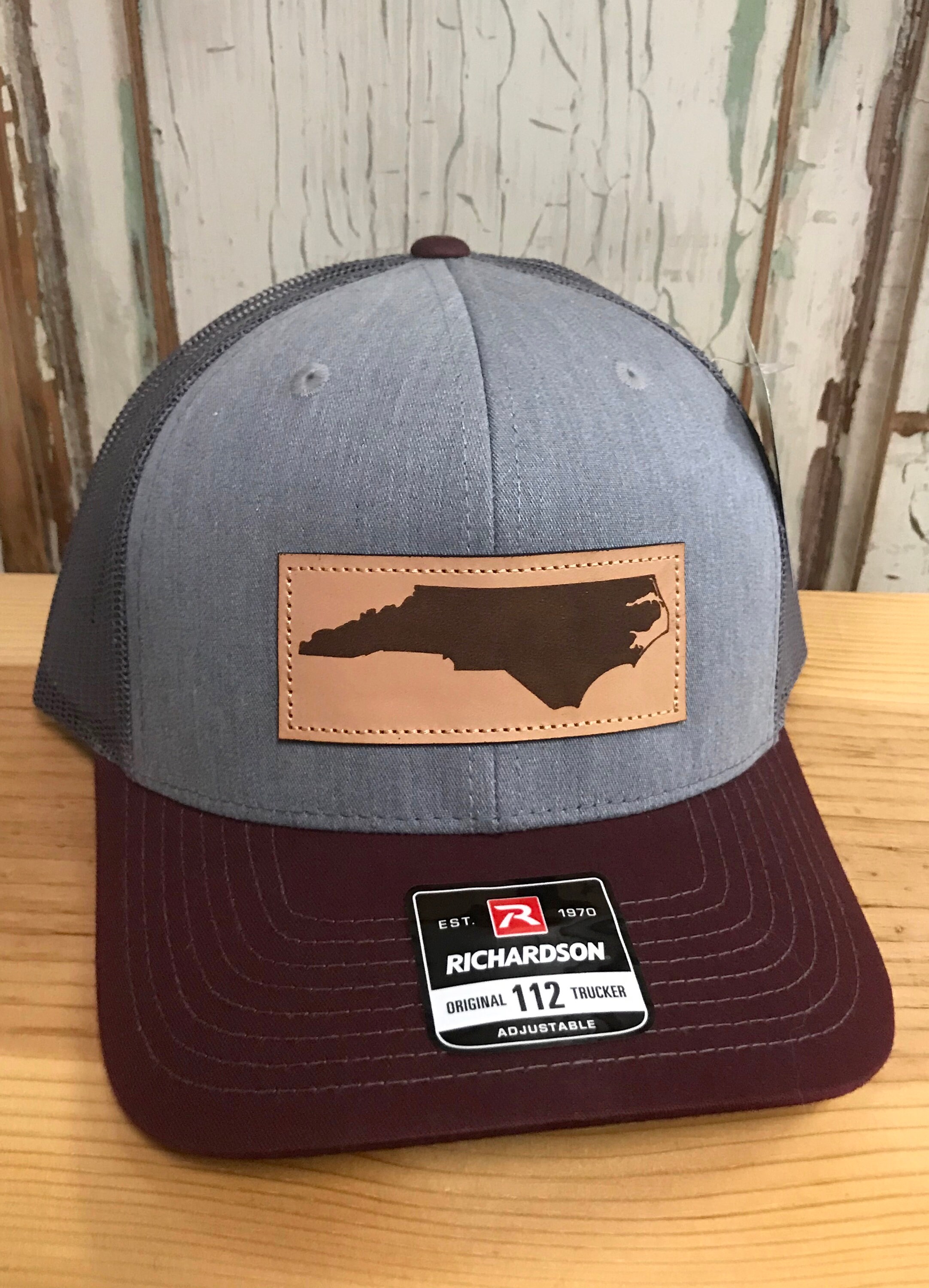 North Carolina Leather Patch NC Trucker 