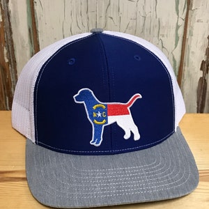 North Carolina Dog NC Patch Trucker Hat Royal/Grey/White