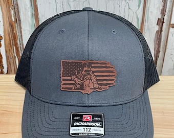 USA Welder Leather Patch Trucker Hat Richardson 112