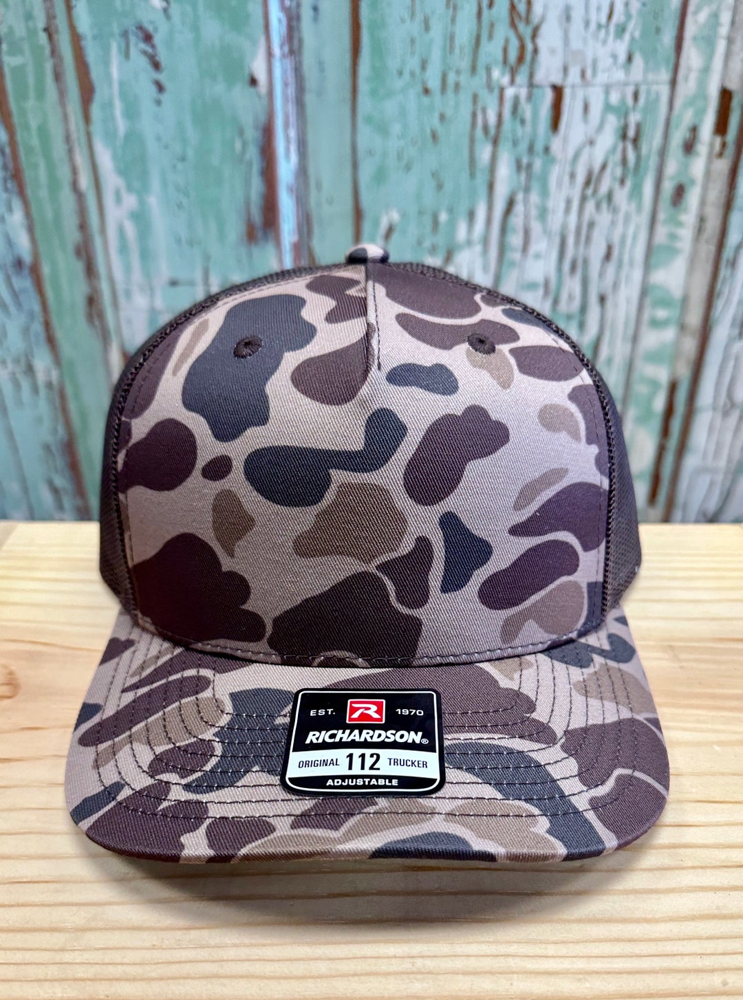 Camo Trucker Blank Snapback Trucker Hats Decoy Blue Camo Premium