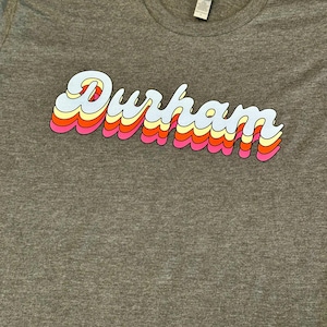 Durham NC Bull City Short Sleeve T-Shirt Unisex Charcoal Heather Tee